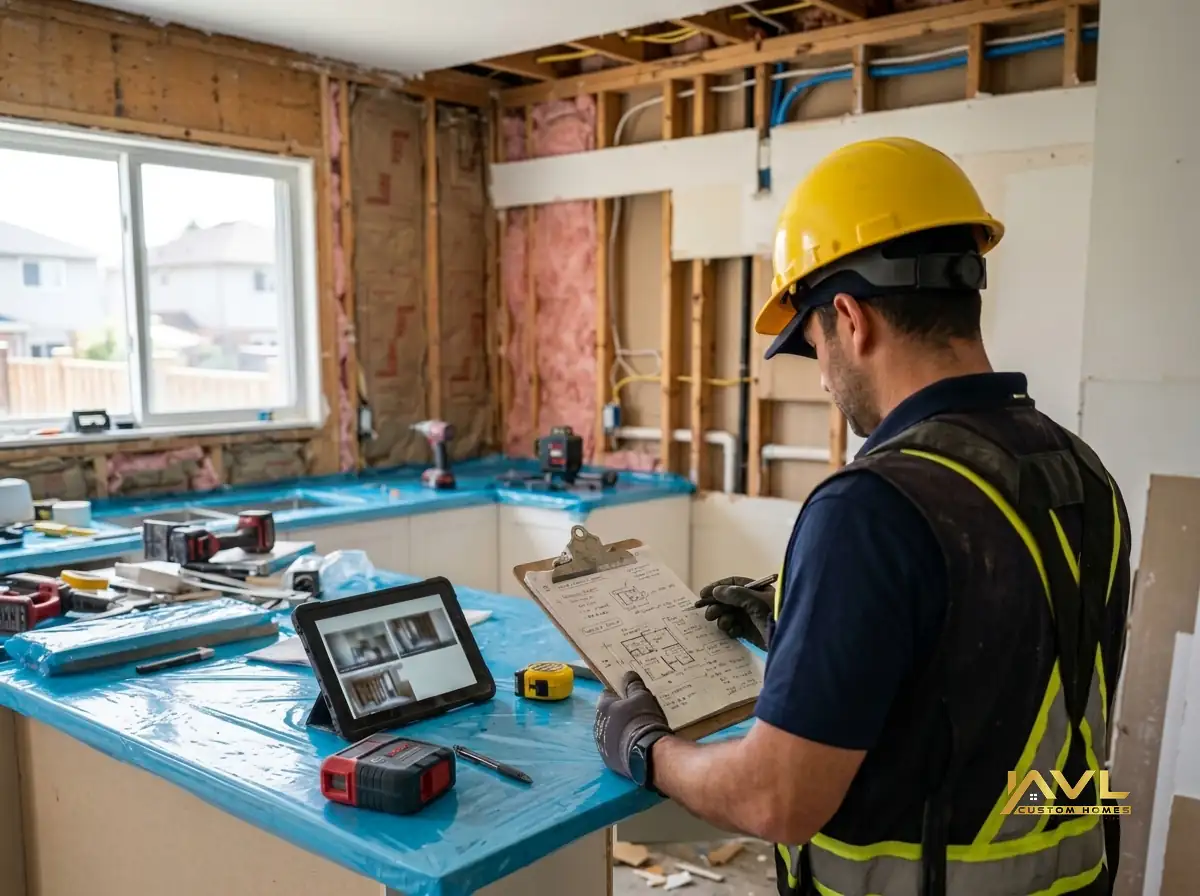 Property damage scope documentation and reconstruction planning at a GTA home site